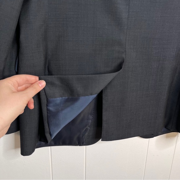 Ralph Lauren 2-Piece Dark Gray/Blue 100% Wool 2 Button 40R 36x32 Flaws - Picture 7 of 12